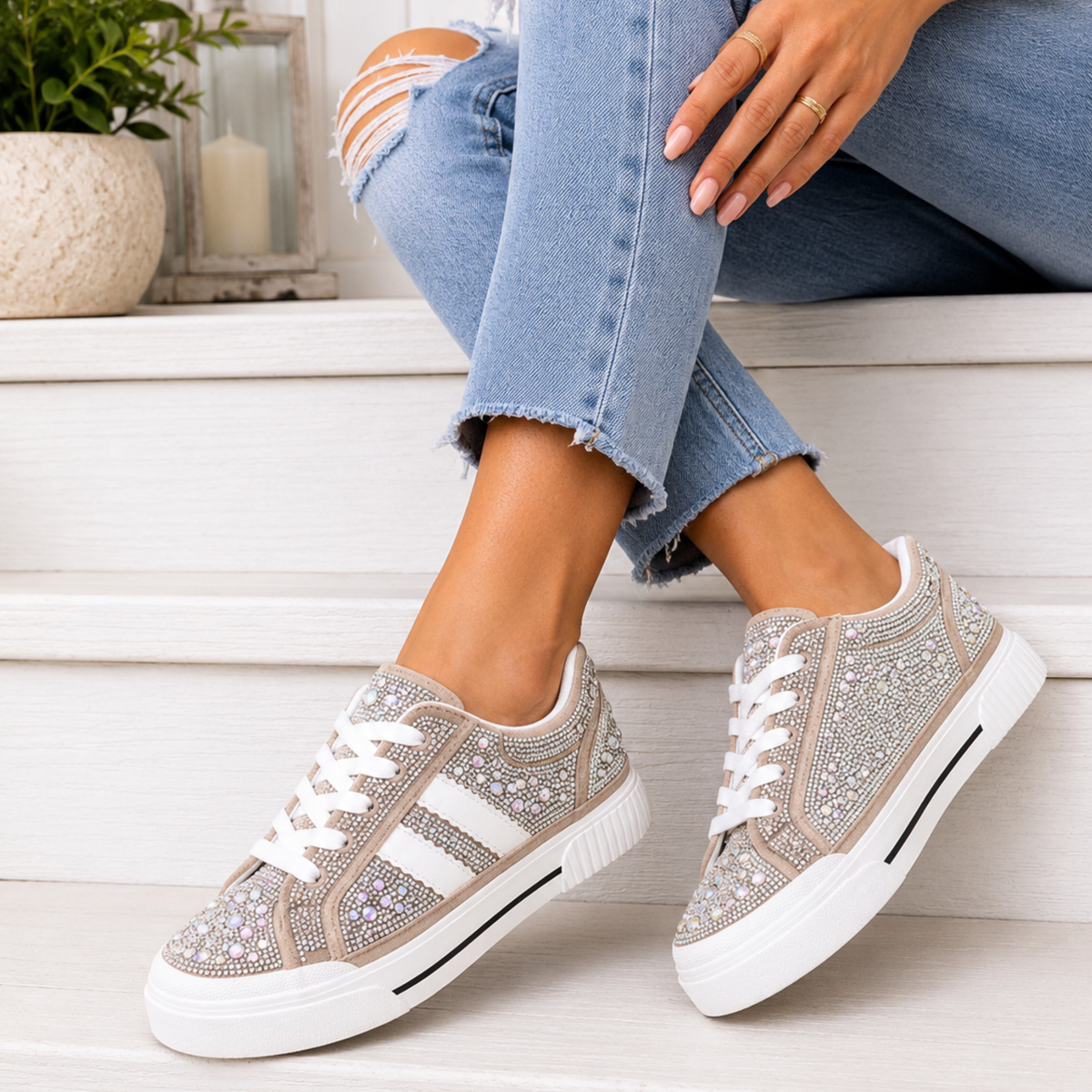 That’s Her Rhinestone Sneaker - SV Boutique & Co.
