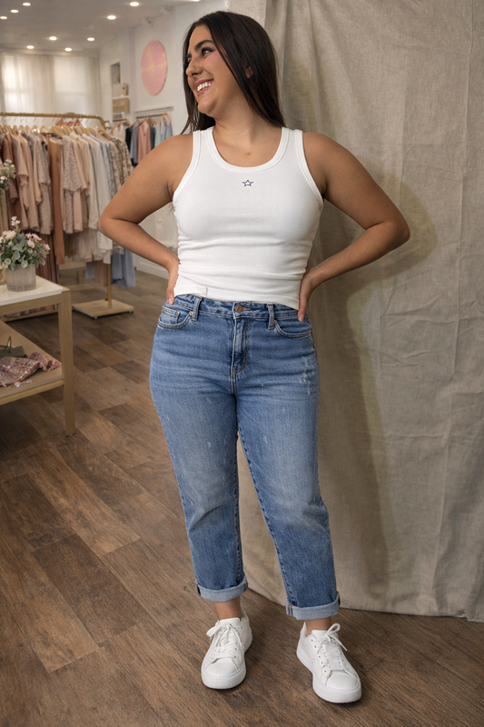 Judy Blue High Rise Bleach Splash Boyfriend - SV Boutique & Co.