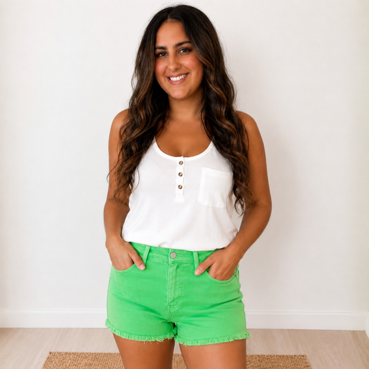 Neon Lime Shorts by KanCan