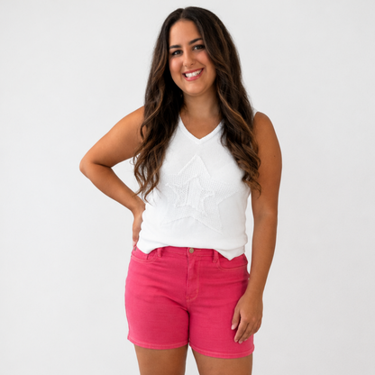 JUDY BLUE PINK PARADISE SHORTS - SV Boutique & Co.
