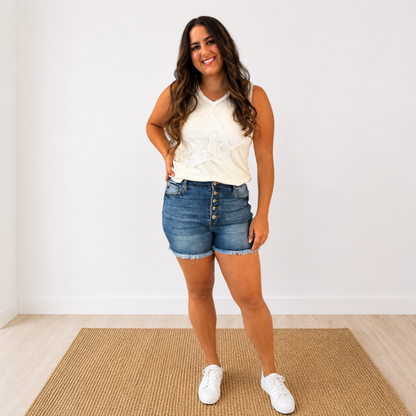 KanCan High Rise Button Up Shorts - SV Boutique & Co.