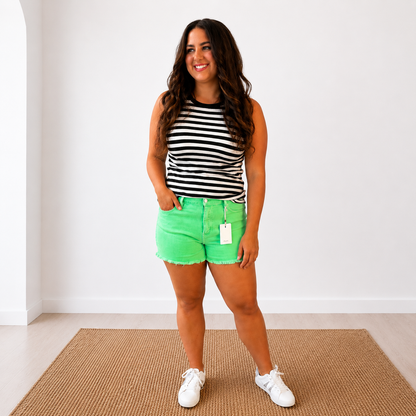 Put A Lime On It Shorts- KanCan - SV Boutique & Co.