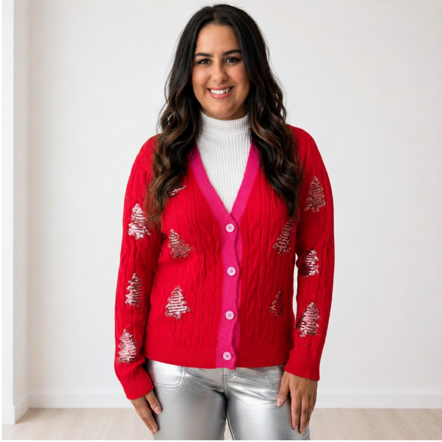 Oh Christmas Tree Sequin Cardigan