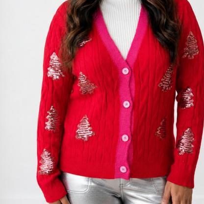 Oh Christmas Tree Sequin Cardigan