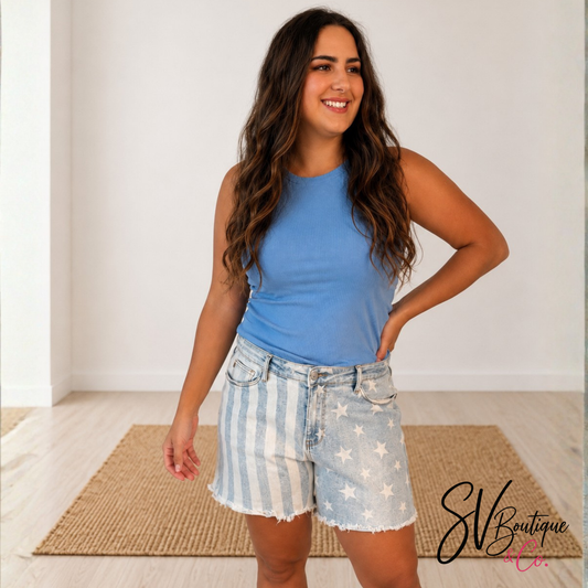Judy Blue Stars & Stripes Shorts - SV Boutique & Co.