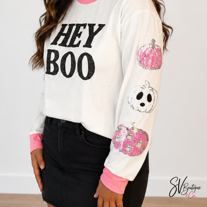 Hey Boo Long Sleeve Top - SV Boutique & Co.