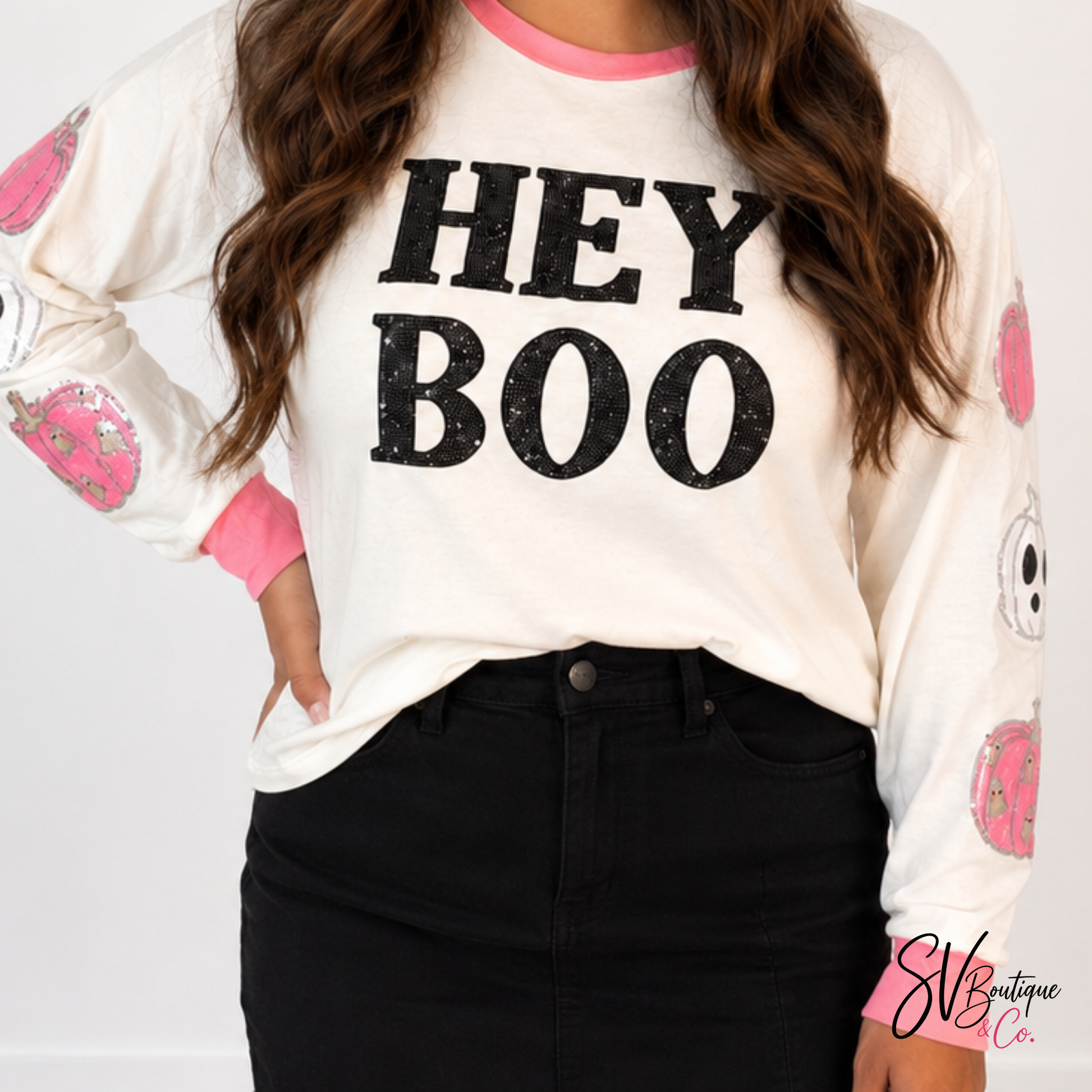 Hey Boo Long Sleeve Top - SV Boutique & Co.