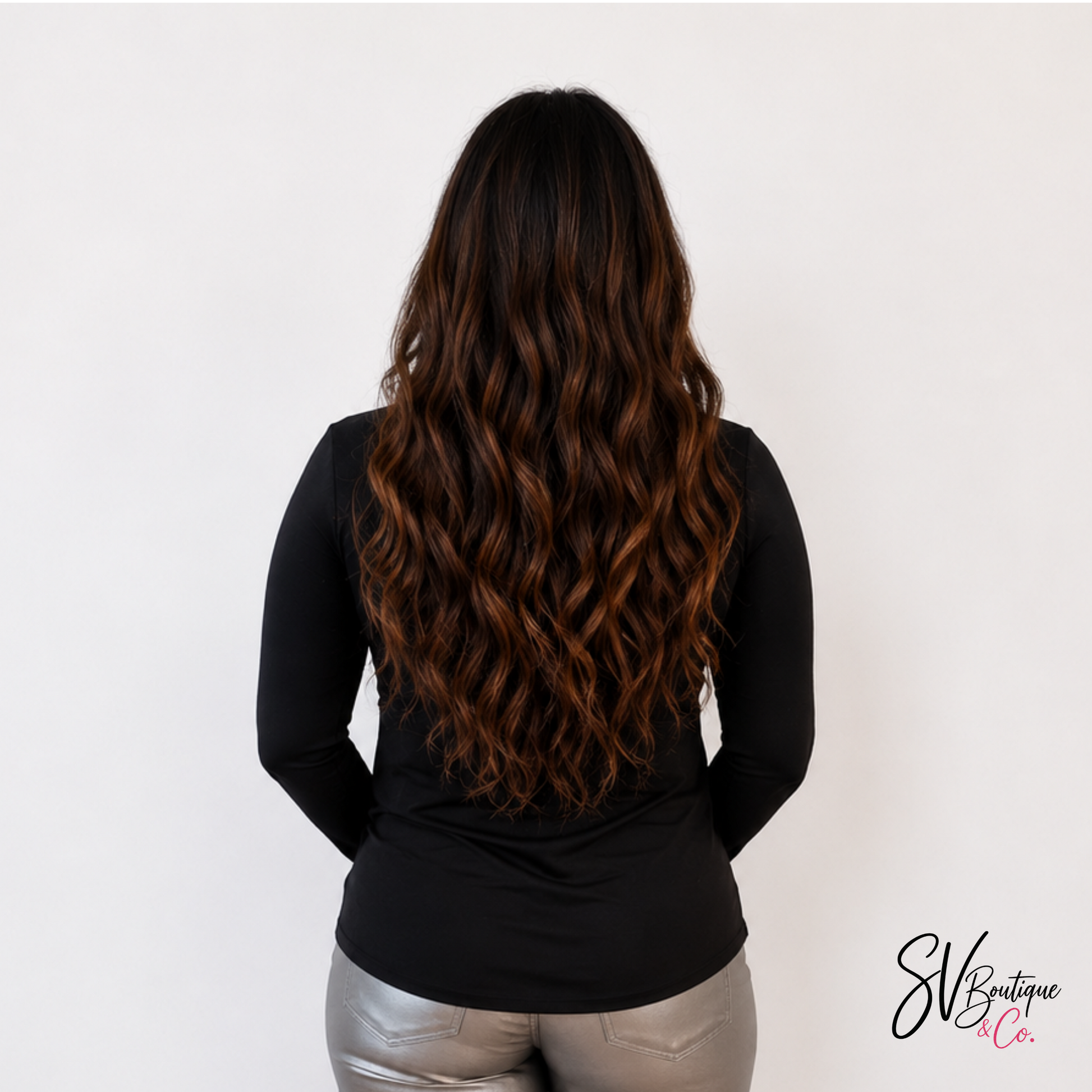 Black Microfiber Everyday Mock Neck Top - SV Boutique & Co.