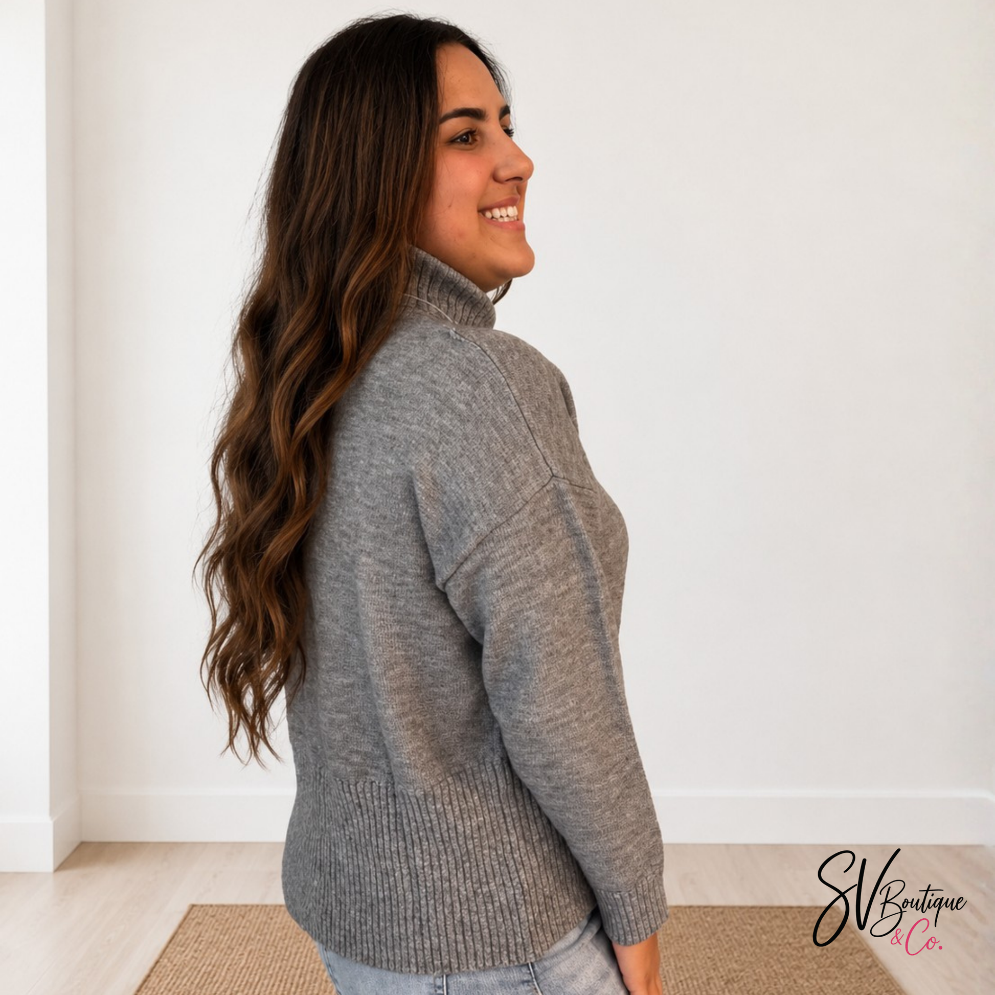 Charcoal Knit Sweater By White Birch - SV Boutique & Co.