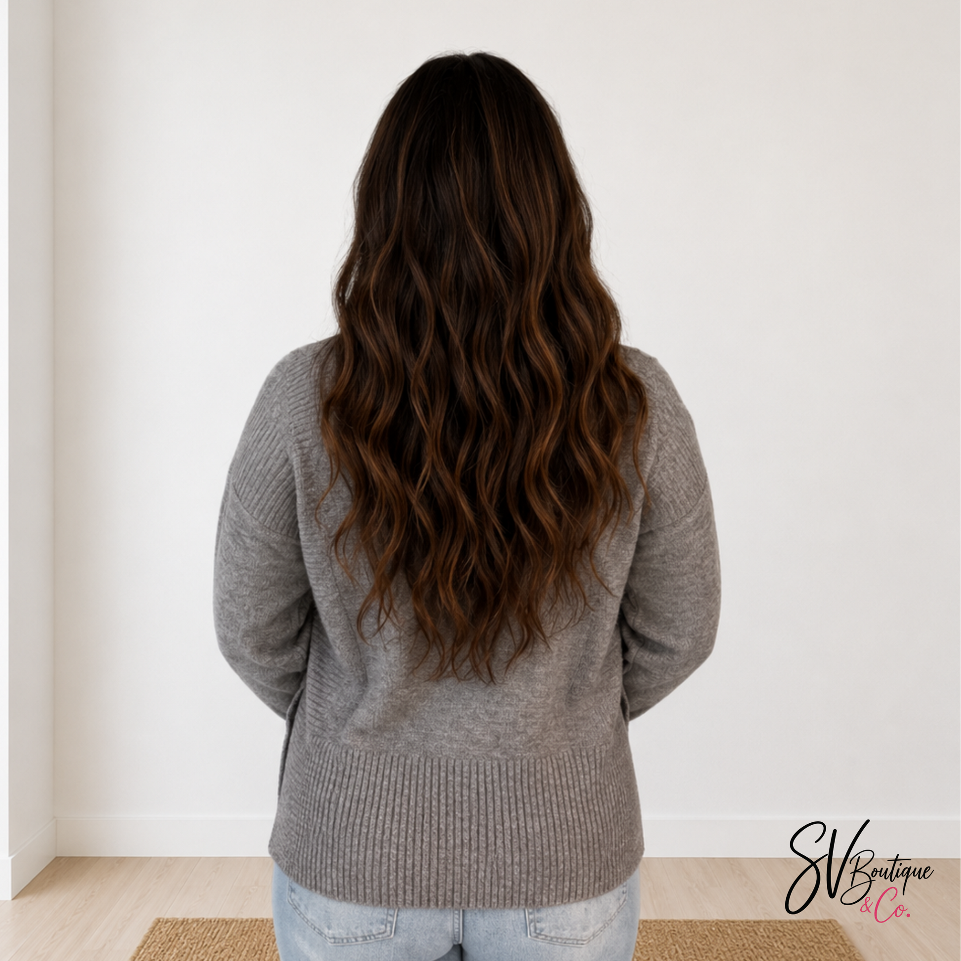 Charcoal Knit Sweater By White Birch - SV Boutique & Co.