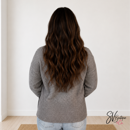 Charcoal Knit Sweater By White Birch - SV Boutique & Co.