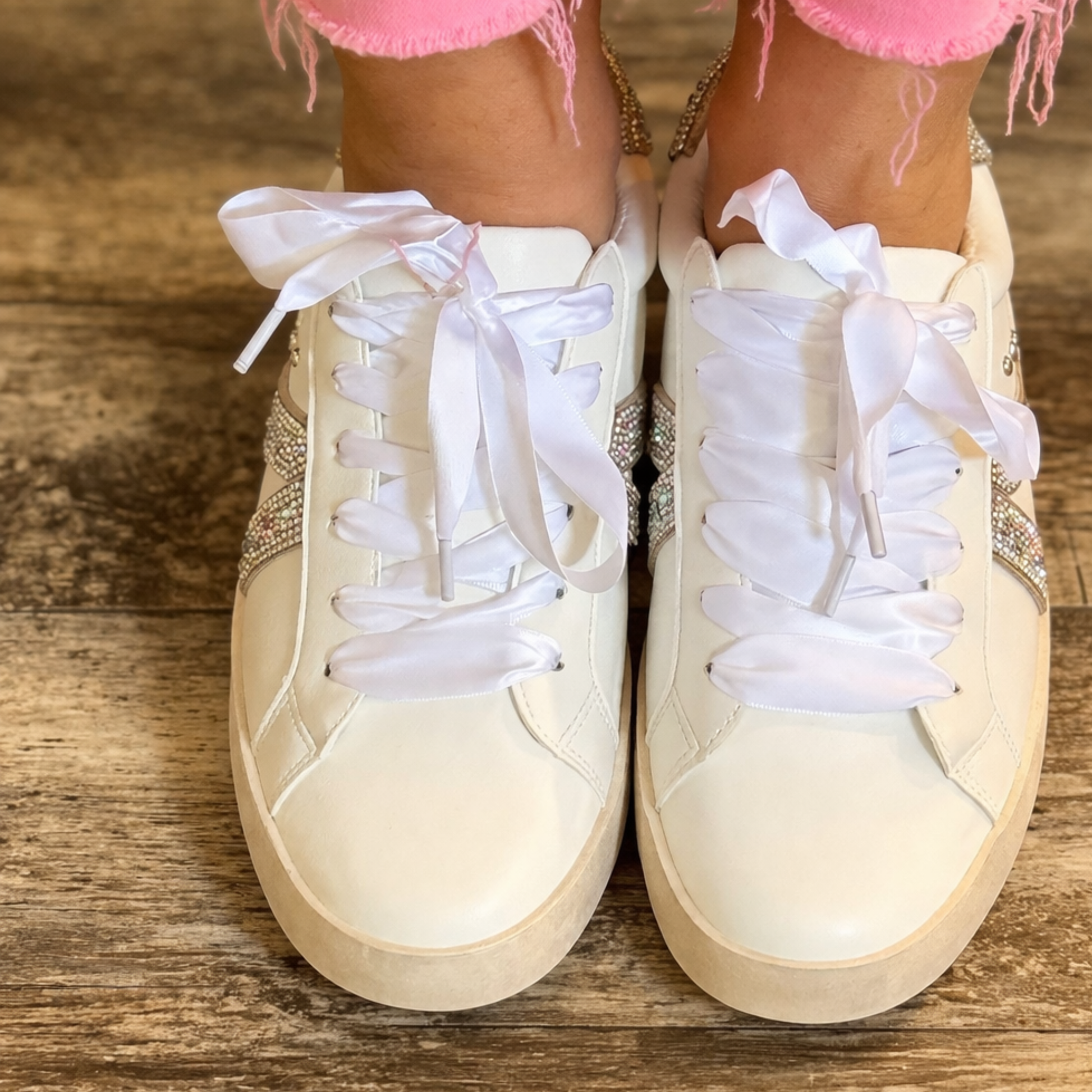 Corkys No Chaser White with Rhinestone Sneaker - SV Boutique & Co.