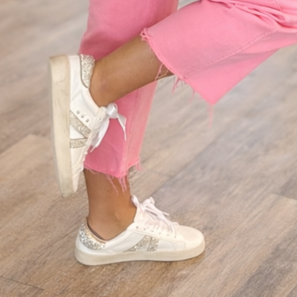 Corkys No Chaser White with Rhinestone Sneaker - SV Boutique & Co.