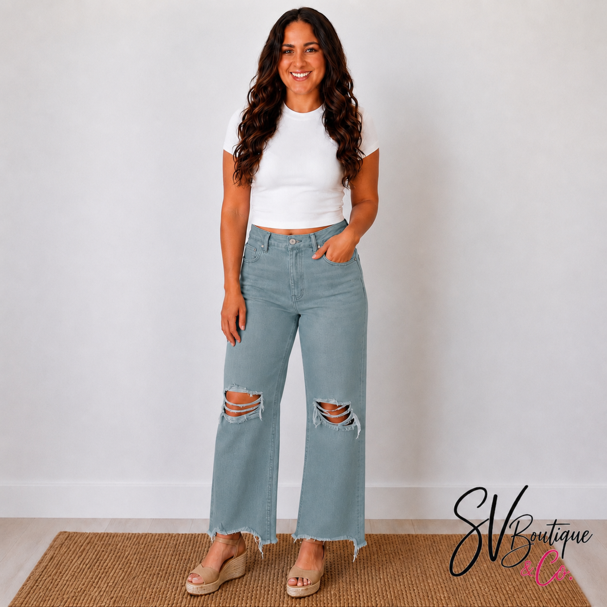 Vervet  Cloud Blue Cropped Jean - SV Boutique & Co.