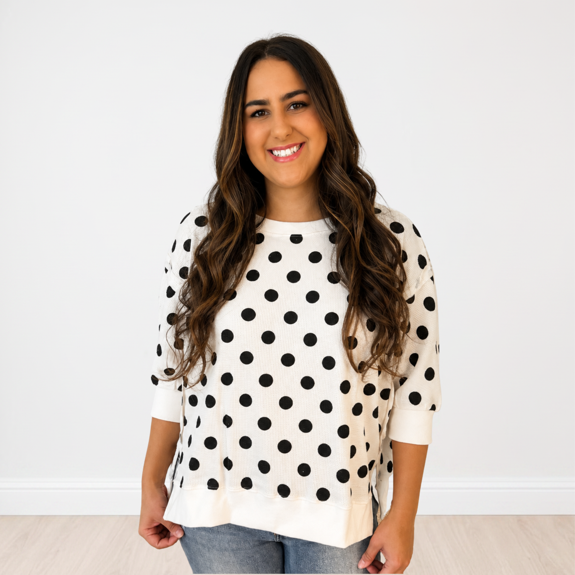 Easy Dots It Polka Dot Thermal Top - SV Boutique & Co.