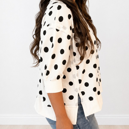 Easy Dots It Polka Dot Thermal Top - SV Boutique & Co.