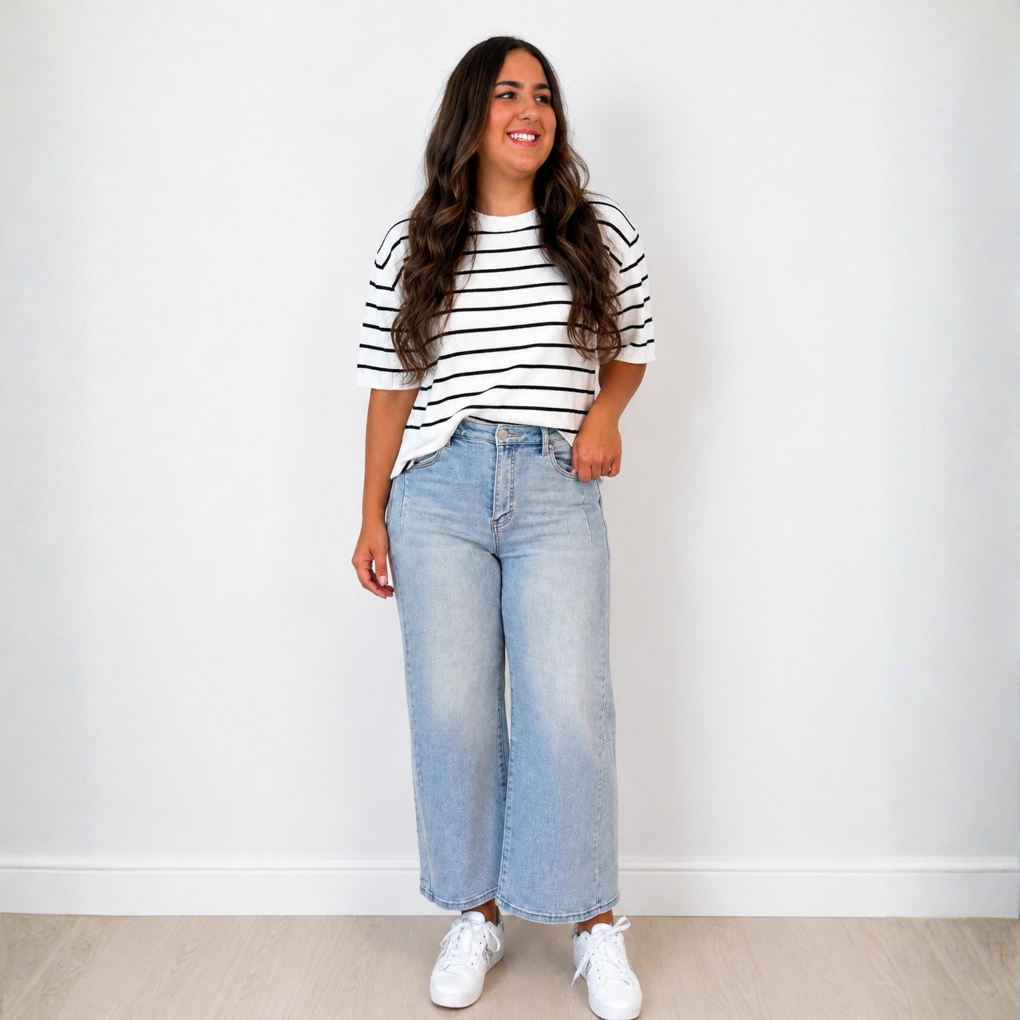 RISEN HIGH RISE CROP WIDE LEG JEANS - SV Boutique & Co.