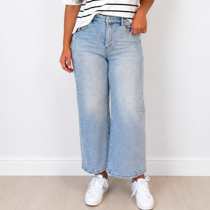 RISEN HIGH RISE CROP WIDE LEG JEANS - SV Boutique & Co.
