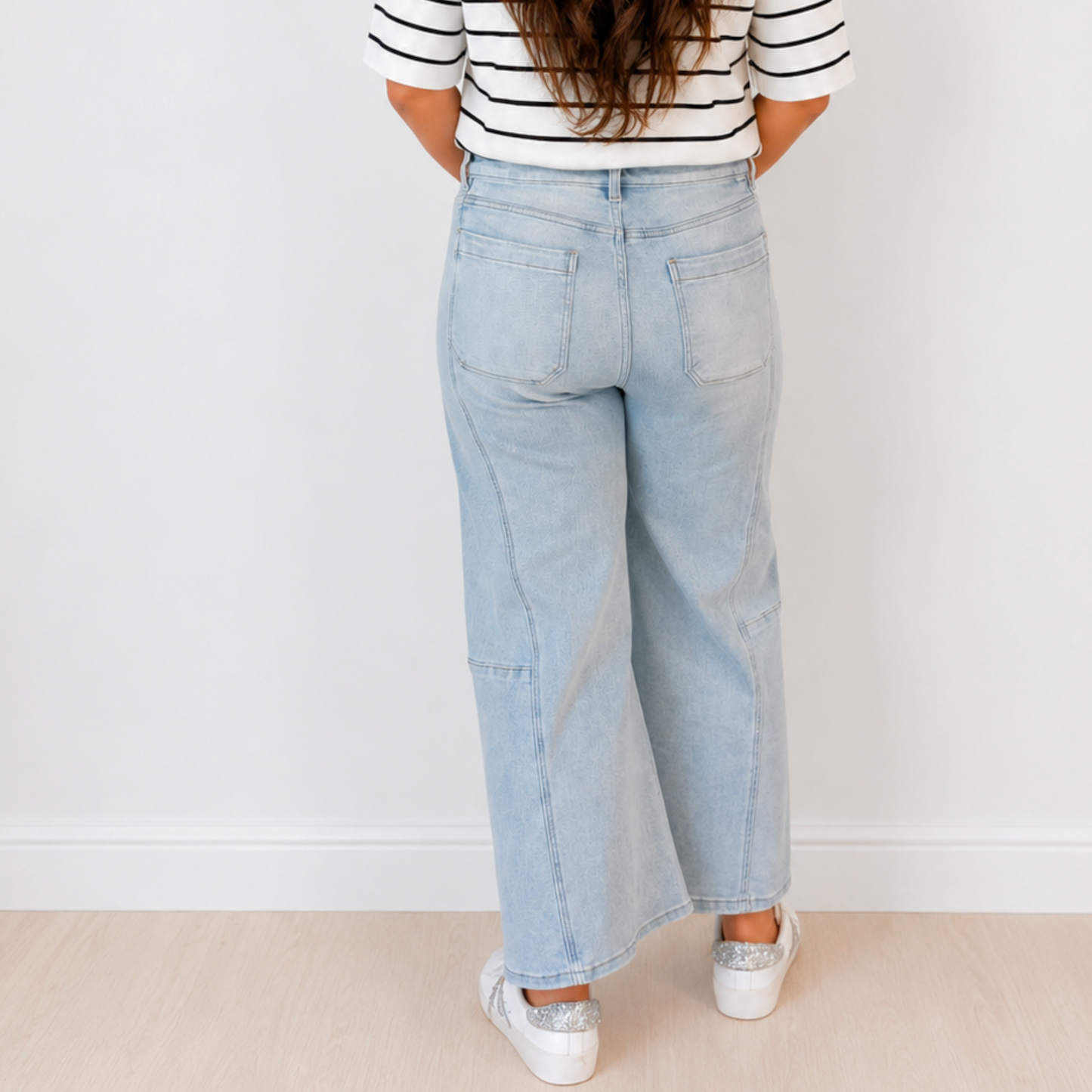 RISEN HIGH RISE CROP WIDE LEG JEANS - SV Boutique & Co.