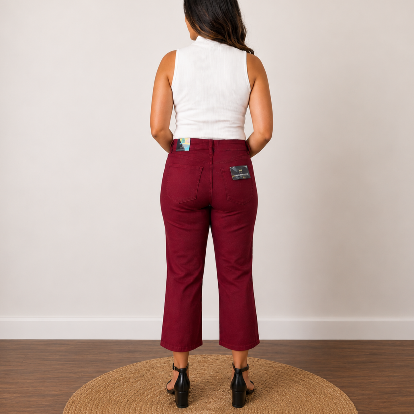 Wine Wide Leg Cropped Pant Final Sale - SV Boutique & Co.