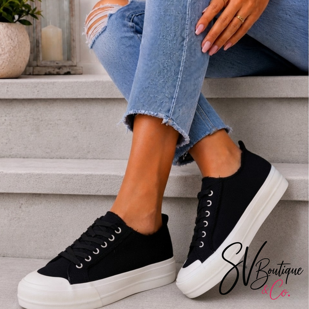 CORKYS COULD CARE LESS BLACK SNEAKER - SV Boutique & Co.
