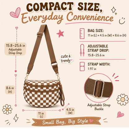 Check Yes Mocha Crossbody Bag - SV Boutique & Co.
