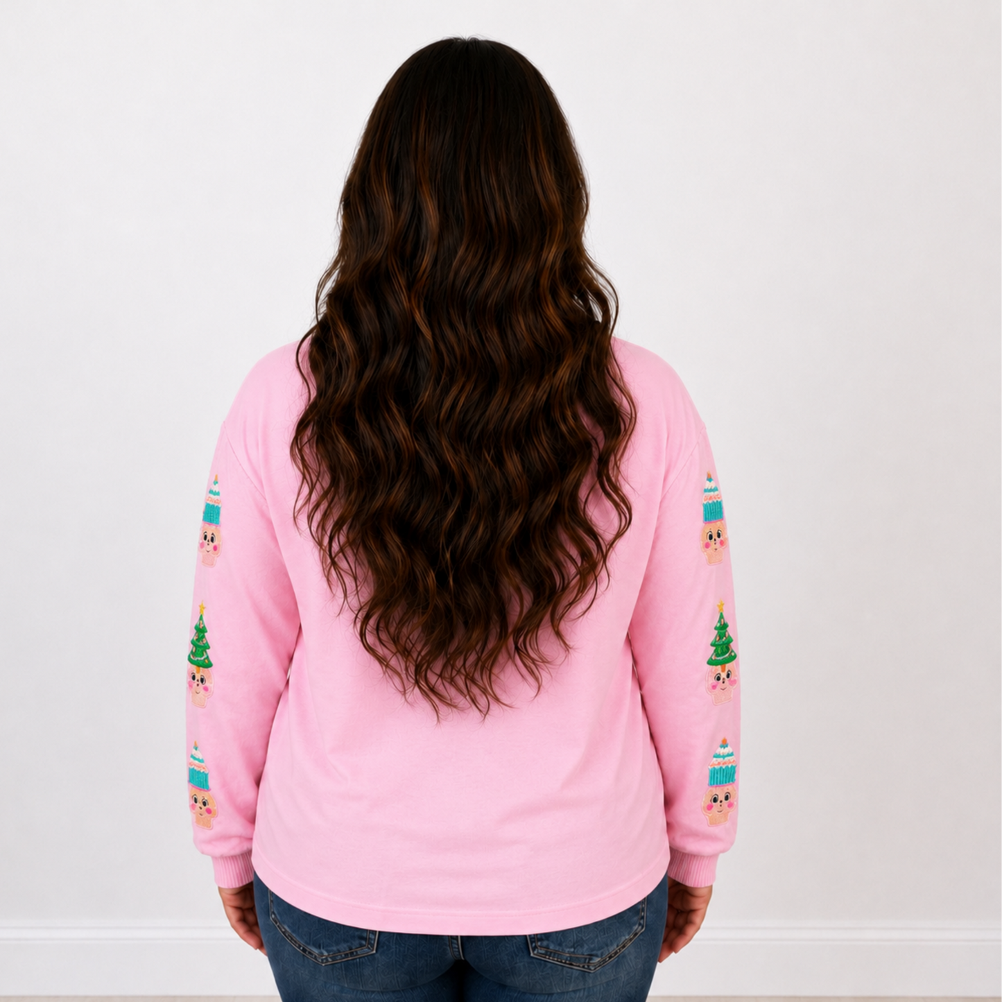 Holly Jolly Sequin On Pink Sweatshirt