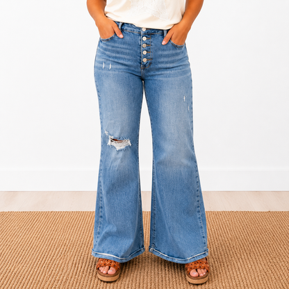 Risen City Stroll High Rise Button Up Jeans - SV Boutique & Co.