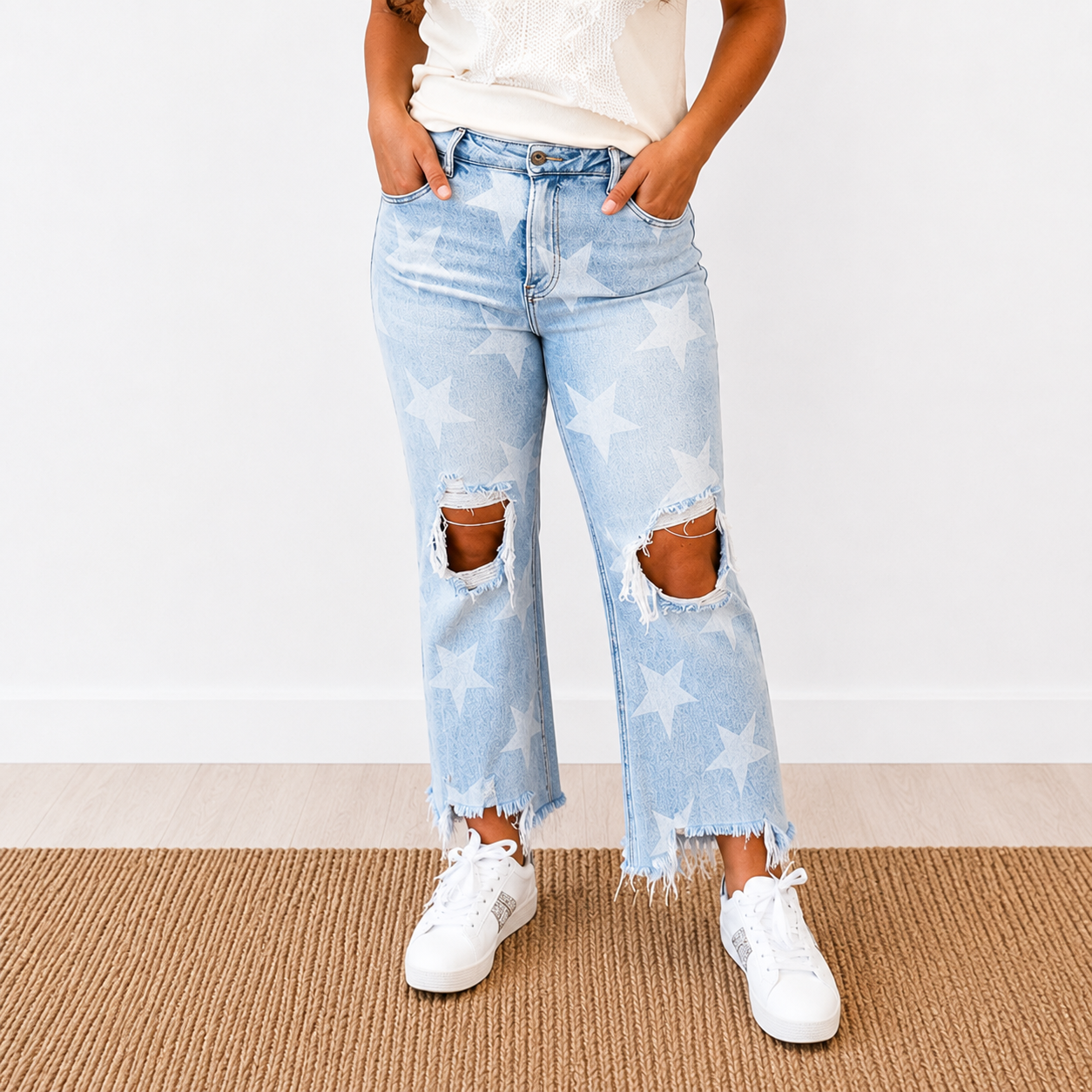 Risen Star Struck Straight Crop Jeans FINAL SALE - SV Boutique & Co.