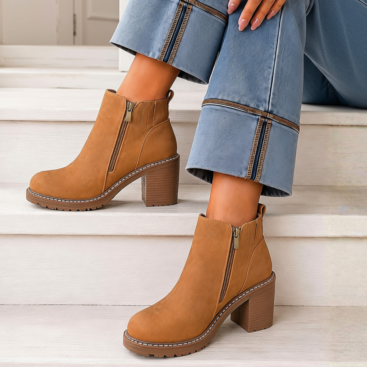 Corkys Rocky Top Camel Block Heel Ankle Bootie - SV Boutique & Co.