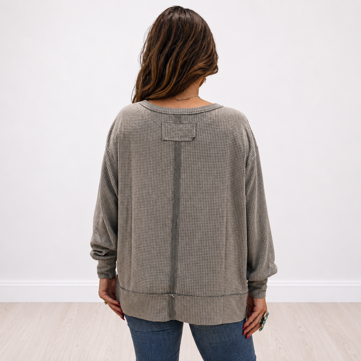 Heather Grey Two Toned Thermal Andree By Unit- FINAL SALE - SV Boutique & Co.