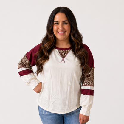 Long Sleeve Leopard  Raglan FINAL SALE