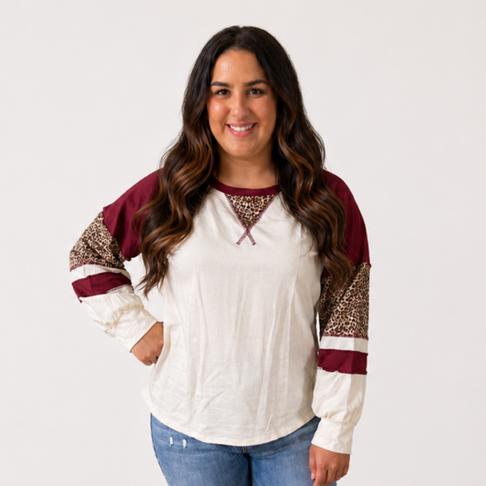 Long Sleeve Leopard  Raglan FINAL SALE