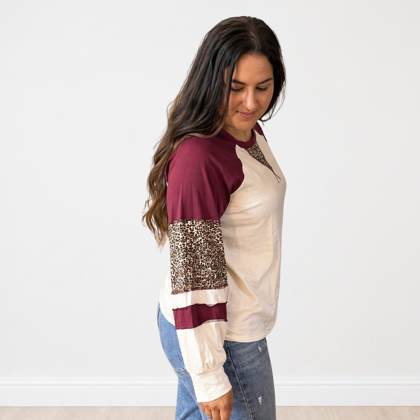 Long Sleeve Leopard  Raglan FINAL SALE