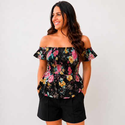 Off Shoulder Bloom & Flutter Blouse Final Sale - SV Boutique & Co.