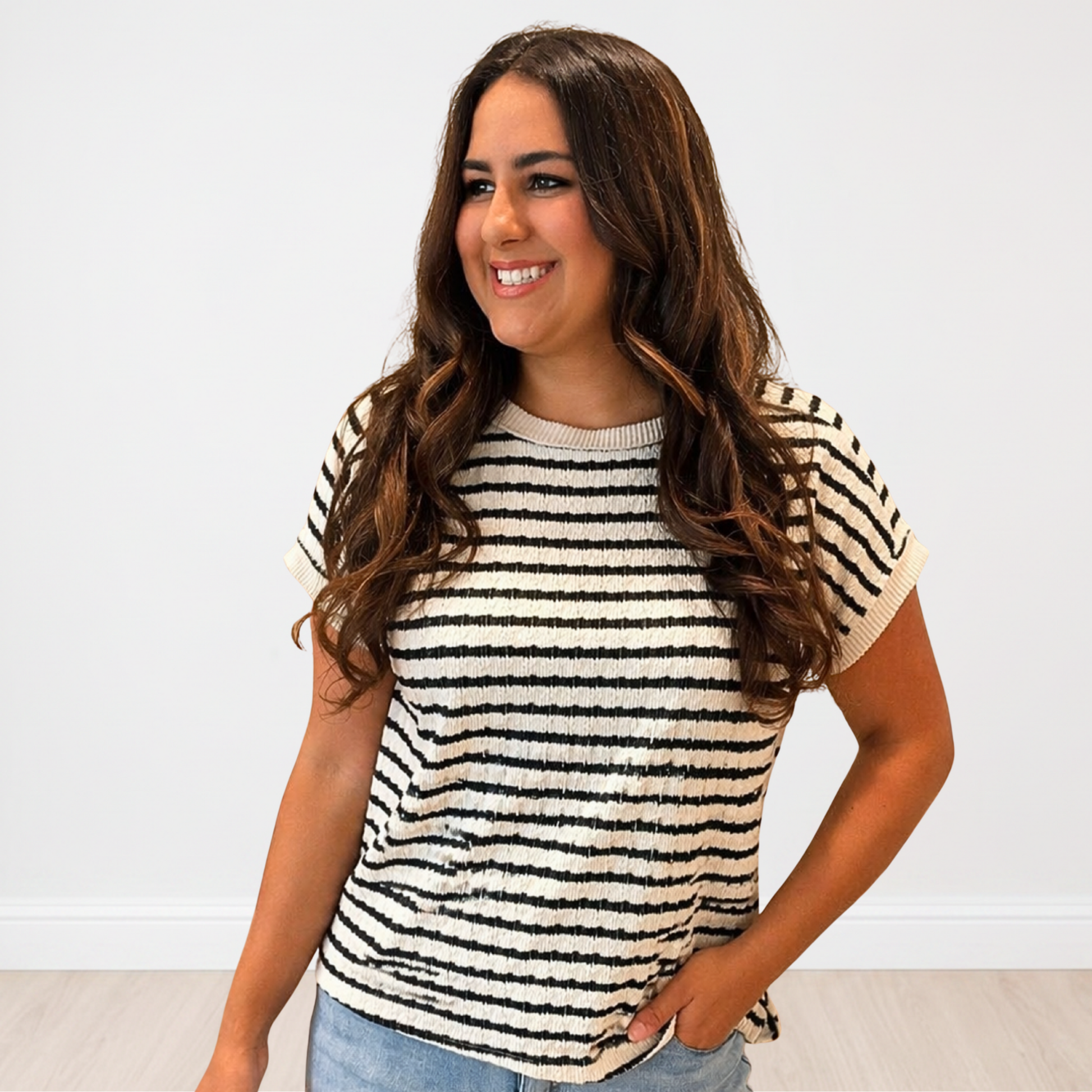 Navy Stripe Top Final Sale - SV Boutique & Co.