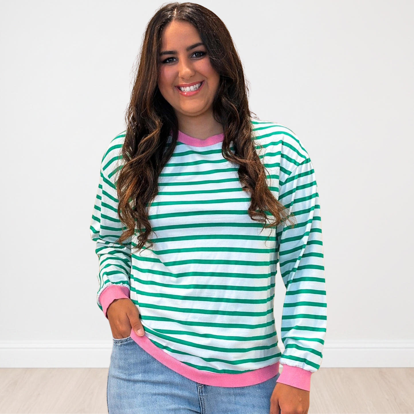 Stripe Green Long Sleeve Final Sale