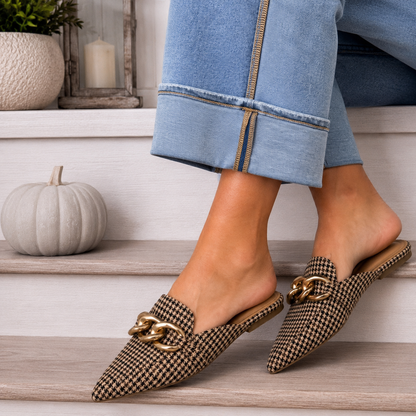 Corkys Playin For Keeps Houndstooth Slip On Mule