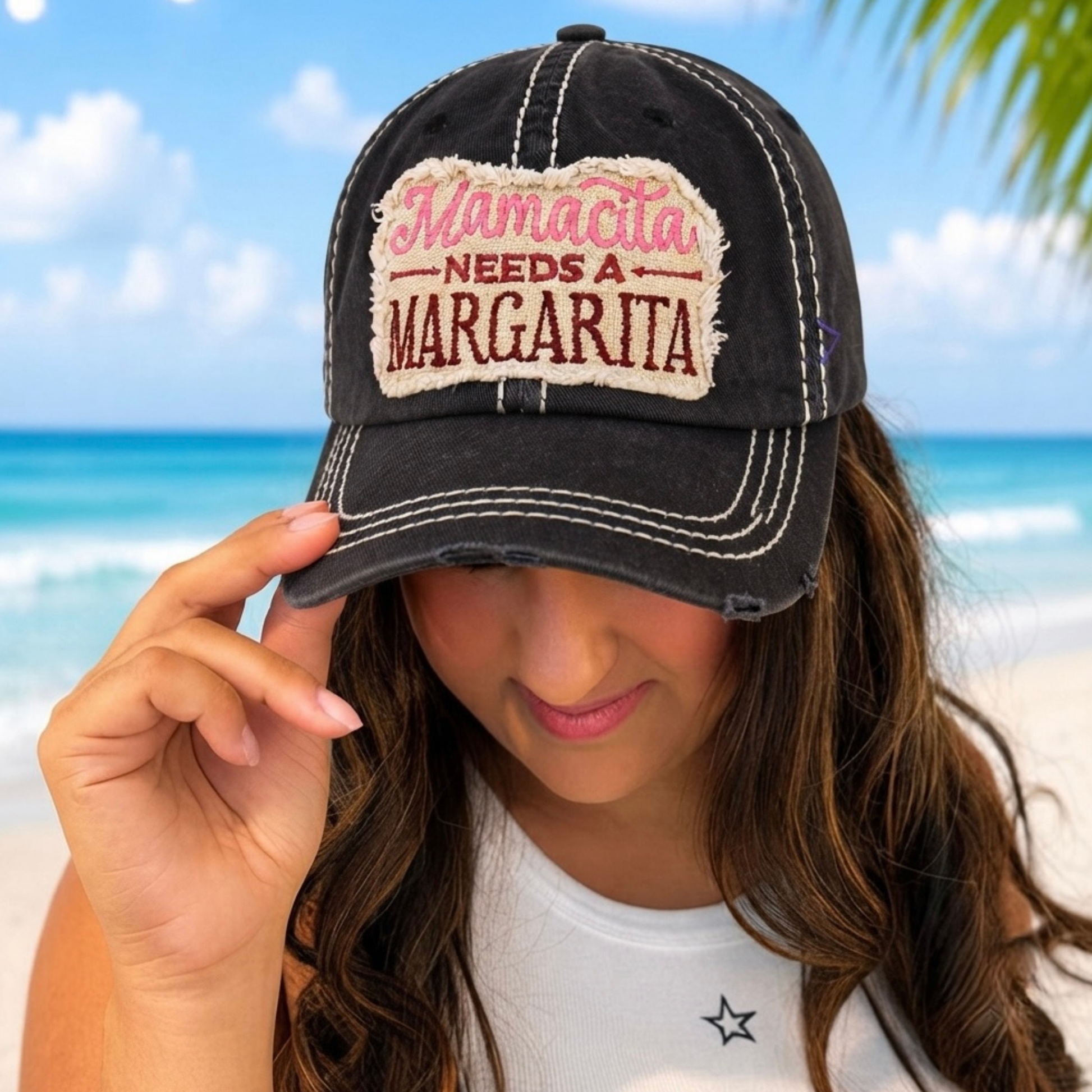 Mamacita Needs A Margarita Distressed Baseball Cap - SV Boutique & Co.