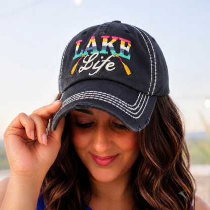 Lake Life Distressed Baseball Cap - SV Boutique & Co.