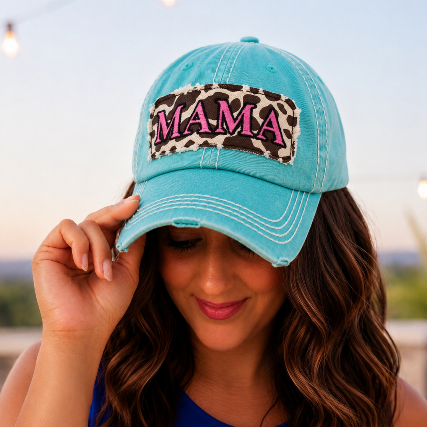 Mama Distressed Leopard Baseball Cap - SV Boutique & Co.