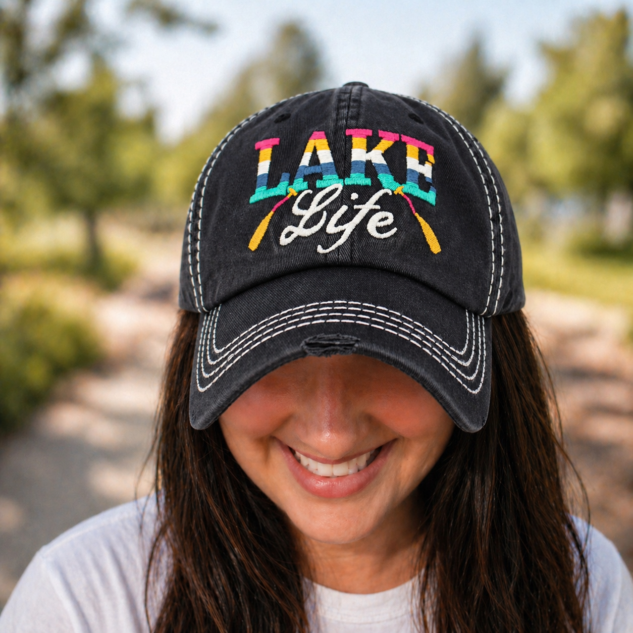 Lake Life Distressed Baseball Cap - SV Boutique & Co.