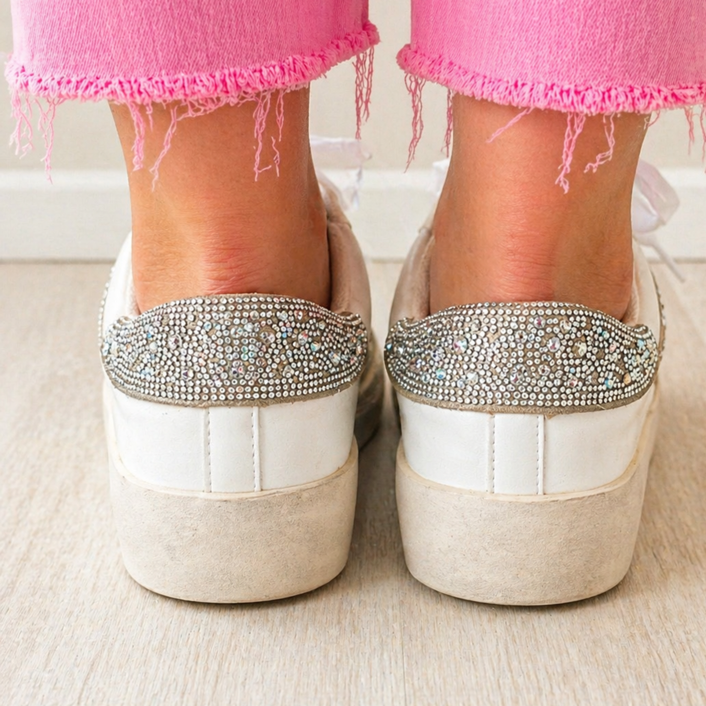 Corkys No Chaser White with Rhinestone Sneaker - SV Boutique & Co.