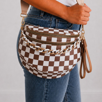 Check Yes Mocha Crossbody Bag - SV Boutique & Co.