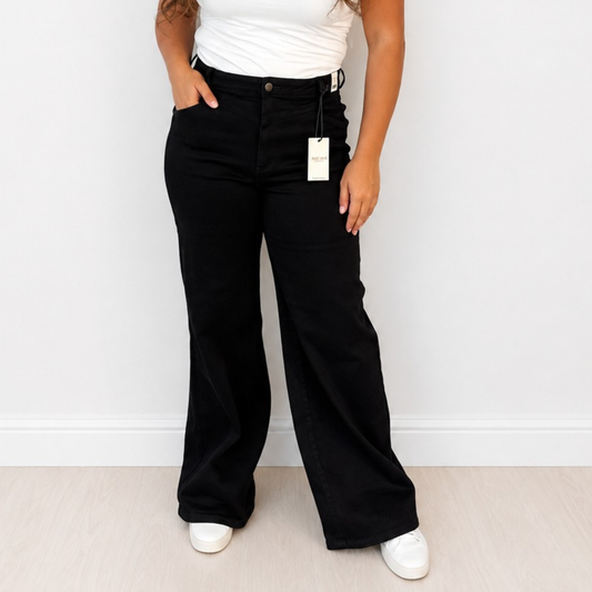 Judy Blue Black Retro Wide Leg Jeans