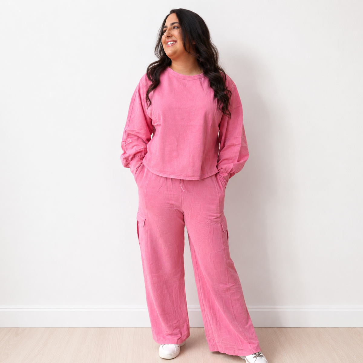 Washed Berry Oversized Sweatshirt And Sweatpants- Final Sale - SV Boutique & Co.