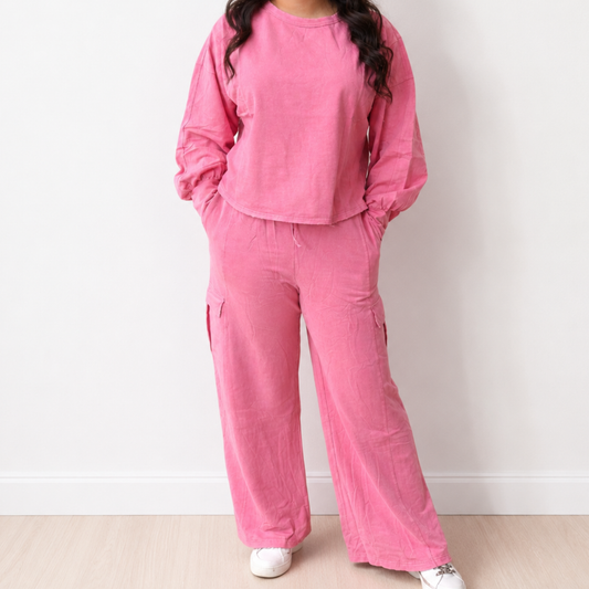 Washed Berry Oversized Sweatshirt And Sweatpants- Final Sale - SV Boutique & Co.