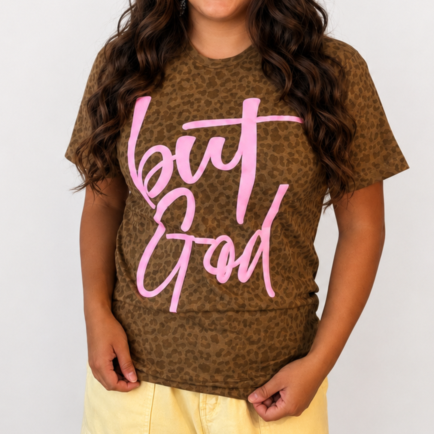 But God Leopard Puff Tee