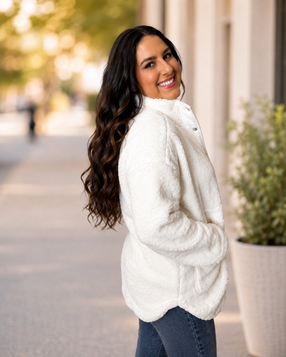 White Sherpa Jacket - SV Boutique & Co.