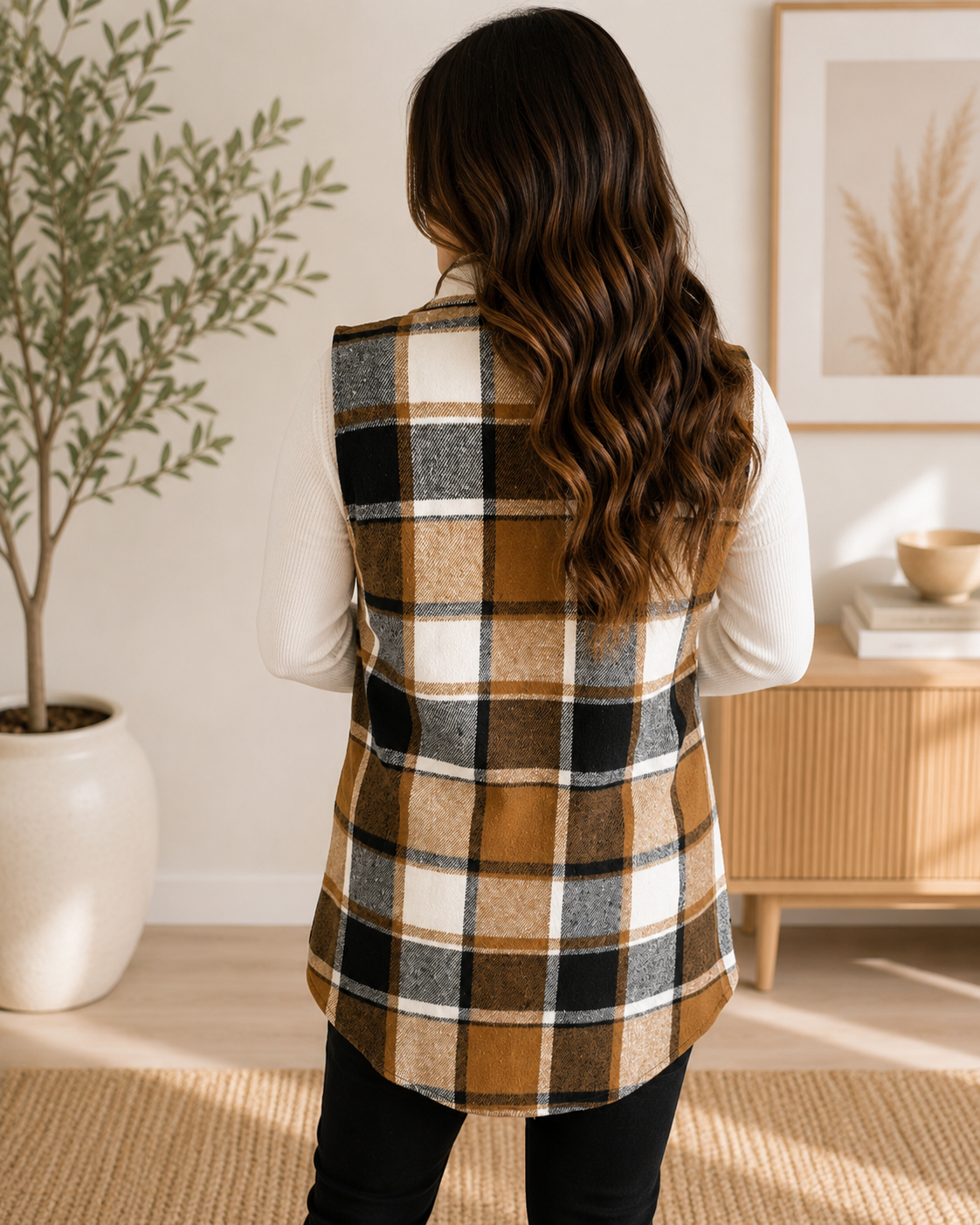 Plaid Sleeveless Button Down Vest FINAL SALE - SV Boutique & Co.